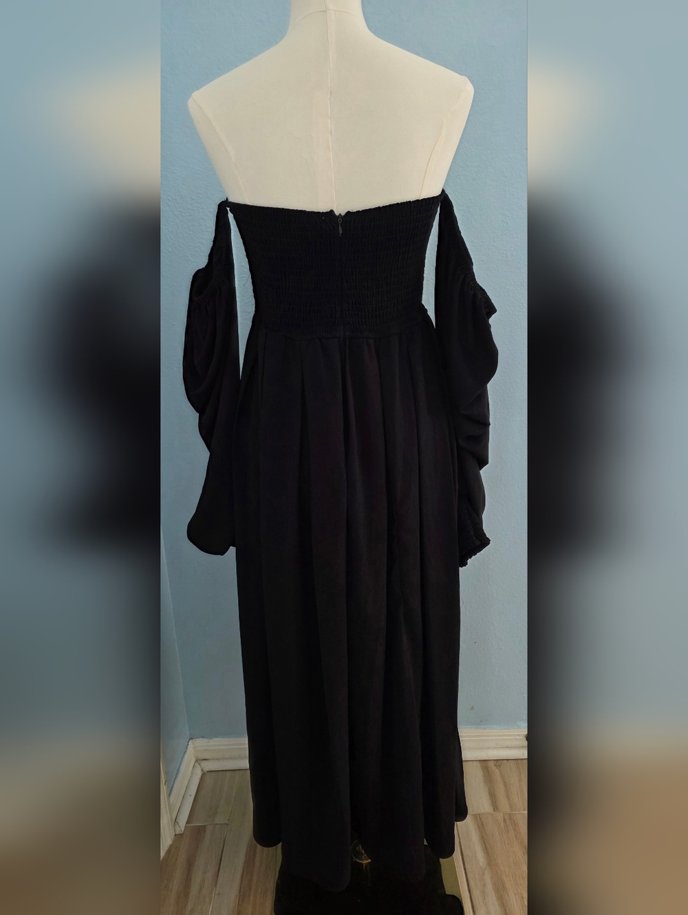 Emilia George Off-Shoulder Black Long Sleeve Maternity Dress - Picture 3 of 8